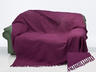 View Item Cotton Honeycomb Waffle Throw Aubergine (Single)